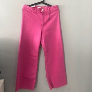 Zara marine straight high rise pink jeans